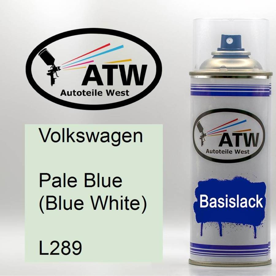 Volkswagen, Pale Blue (Blue White), L289: 400ml Sprühdose, von ATW Autoteile West.